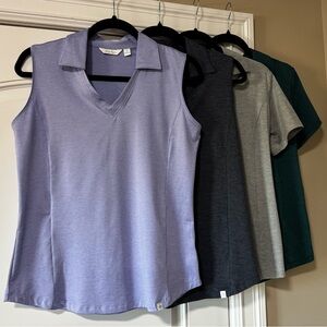 4 top BUNDLE Lady Hagan performance golf polo shirts size small, excellent cond.
